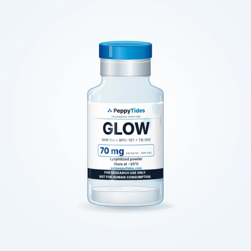 GLOW (GHK-Cu + BPC-157 + TB-500) research vial